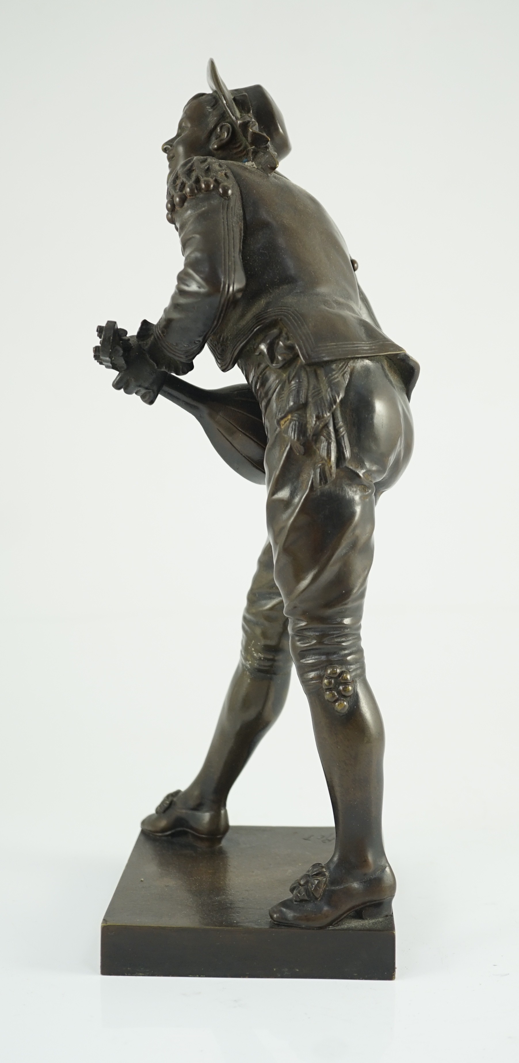 Eutrope Bouret (French, 1833-1906). A bronze figure of 'Figaro', 36cm high